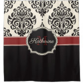 Black Damask Duschvorhang (Vorderseite)