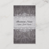 Black Damask Elegante Visitenkarte (Rückseite)