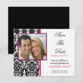 Black Damask Foto Ankündigung Datum freihalten (Vorne/Hinten)