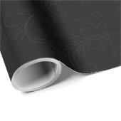 Black Damask Geschenkpapier (Rolleneckpunkt)