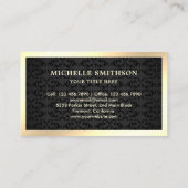 Black Damask Gold Bretzel Bäckerei Visitenkarte (Rückseite)