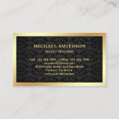 Black Damask Gold Foil Klarinette Musiklehrerin Visitenkarte (Rückseite)