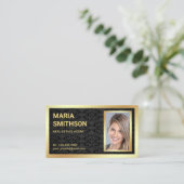 Black Damask Gold Fossil Real Anwesen Realtor Foto Visitenkarte (Stehend Vorderseite)