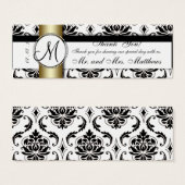 Black Damask Gold Gastgeschenk Hochzeit Tag (Vorne & Hinten)