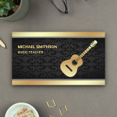Black Damask Gold Gitarre Lehrer Gitarre Visitenkarte