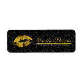 Black Damask Gold Glitzer Lippen (Vorne)