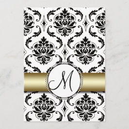 Black Damask Gold Hochzeit Einladung