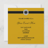 Black Damask Gold Jeden Anlaß Party Einladung (Rückseite)