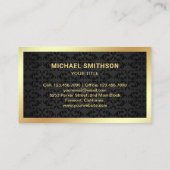 Black Damask Gold Luxus Yacht Charter Visitenkarte (Rückseite)