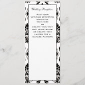 Black Damask Gold Wedding Menu Menükarte (Rückseite)
