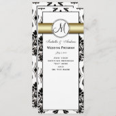 Black Damask Gold Wedding Program Programm (Vorne/Hinten)