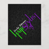 Black Damask Hair Stylist Flyer (Vorne)