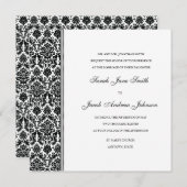 Black Damask Hochzeitseinladung - Anpassen Sie es  Einladung (Vorne/Hinten)