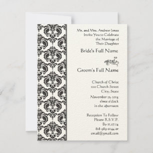 Black Damask Hochzeitseinladungen Einladung