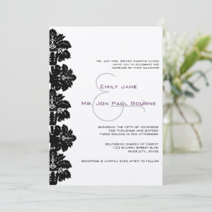 Black Damask Hochzeitseinladungen Einladung
