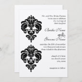 Black Damask Hochzeitseinladungen Einladung (Vorne/Hinten)