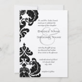 Black Damask Hochzeitseinladungen Einladung (Rückseite)