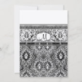 Black Damask Hochzeitseinladungen Einladung (Rückseite)