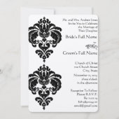 Black Damask Hochzeitseinladungen Einladung (Vorderseite)