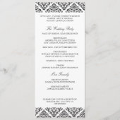 Black Damask Hochzeitsprogramme Programm (Rückseite)