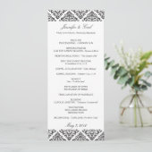Black Damask Hochzeitsprogramme Programm (Stehend Vorderseite)
