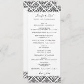 Black Damask Hochzeitsprogramme Programm (Vorne/Hinten)