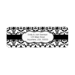Black Damask Label