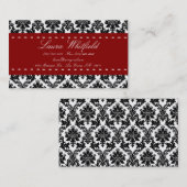 Black Damask Lace Broquade Brocade Business Card Visitenkarte (Vorne/Hinten)