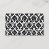 Black Damask Lace Broquade Brocade Business Card Visitenkarte (Rückseite)