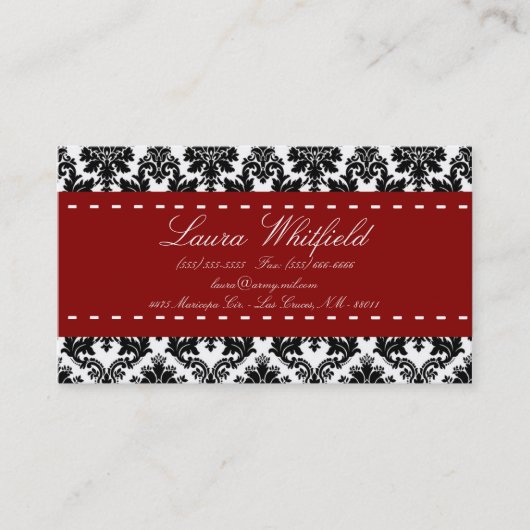Black Damask Lace Broquade Brocade Business Card Visitenkarte (Vorderseite)