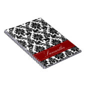 Black Damask Lace Broquade Brocade Spiral Notebook Notizblock (Rechte Seite)
