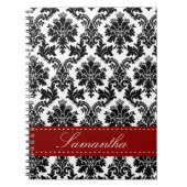 Black Damask Lace Broquade Brocade Spiral Notebook Notizblock (Vorderseite)