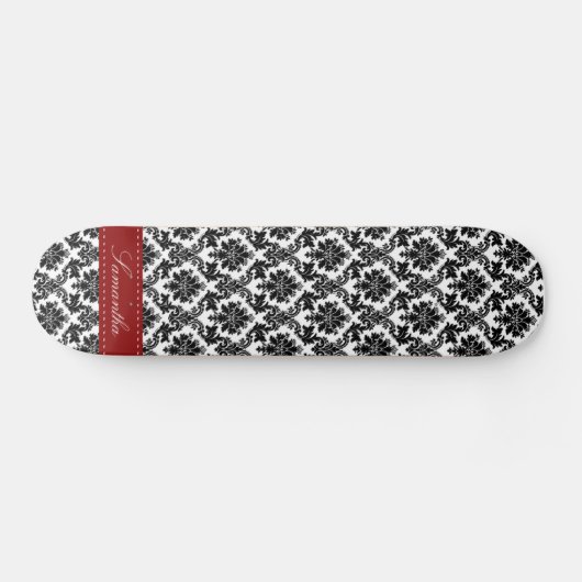 Black Damask Lace Broquade Comp Skateboard (Horizontal)