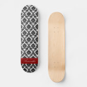 Black Damask Lace Broquade Comp Skateboard (Vorderseite)