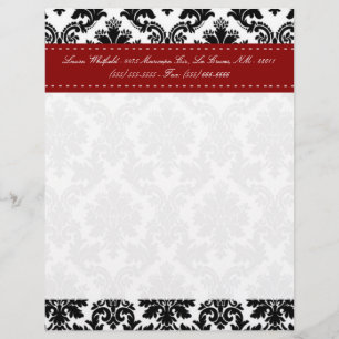 Black Damask Lace Broquade Letterhead Stationierun Briefbogen