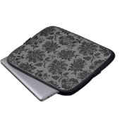 Black Damask Laptop Sleeve (Vorne Knopf)