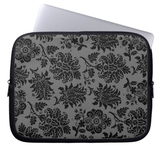 Black Damask Laptop Sleeve (Vorderseite)
