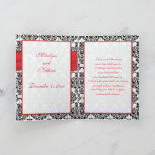 Black Damask mit Poppy Red Danke-Card Dankeskarte (Innenseite)