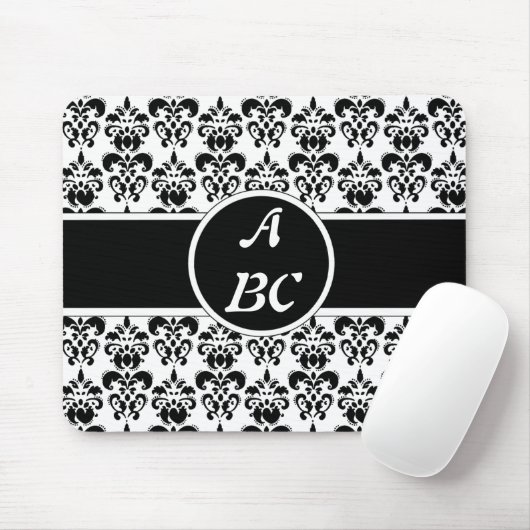 Black Damask Mousepad (Mit Mouse)