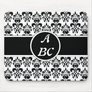 Black Damask Mousepad