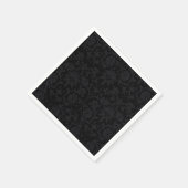 Black Damask Muster Floral Napkins Serviette (Ecke)