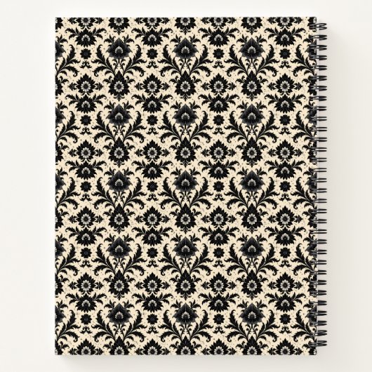 Black Damask on Sepia Notizblock (Rückseite)
