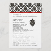 Black Damask on White Red Trim Wedding Program Programm (Vorderseite)