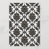 Black Damask on White Red Trim Wedding Program Programm (Rückseite)