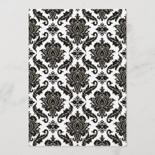 Black Damask on White Red Trim Wedding Program Programm (Rückseite)