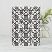 Black Damask on White Red Trim Wedding Program Programm (Stehend Vorderseite)