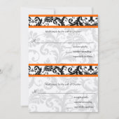 Black Damask Orange Trim UAWG Wedding Einladung (Vorderseite)