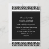 Black Damask Party Einladung zum 20. Jahrestag (Rückseite)