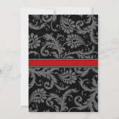 Black Damask Plum Hearts UAWG Wedding Einladung (Rückseite)