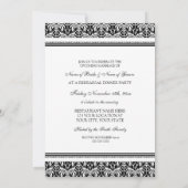 Black Damask Probe Dinner Party Einladung (Rückseite)